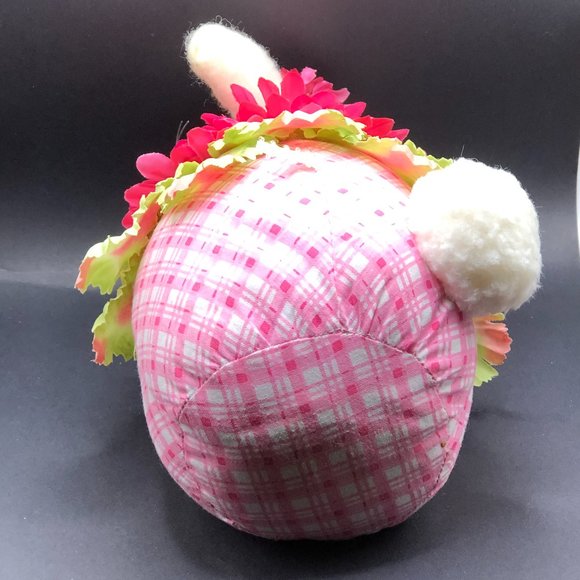 FLORAL RABBIT BUNNY Adorable Plush Bean Base Adjustable Wire Ears Easter Gift - Picture 15 of 15